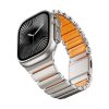 Magnetix titánszürke-narancssárga Apple Watch fémszíj (mágneses csattal)