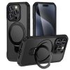 MagnoFold fekete MagSafe kompatibilis iPhone 13 Pro védőtok kihajtható gyűrűvel