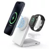 M5 Qi2 3 az 1-ben összecsukható mágneses vezeték nélküli töltőállomás iPhone / Apple Watch / AirPods – Fehér