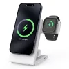 M5 Qi2 3 az 1-ben összecsukható mágneses vezeték nélküli töltőállomás iPhone / Apple Watch / AirPods – Fehér