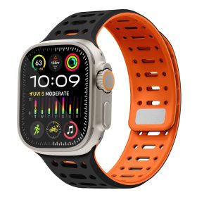 Apple Watch fekete/narancssárga mágneses szilikon szíj