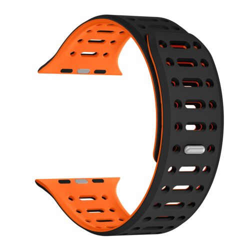 Apple Watch fekete/narancssárga mágneses szilikon szíj