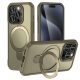 MagnoFold khaki MagSafe kompatibilis iPhone 15 Pro védőtok kihajtható gyűrűvel