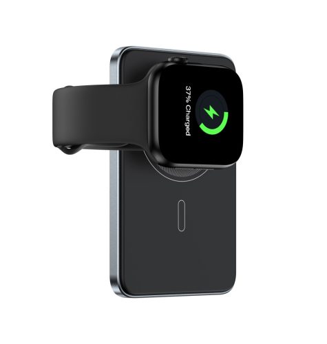 F20 mágneses PowerBank 10 000 mAh – iPhone, Apple Watch és AirPods készülékekhez, szürke