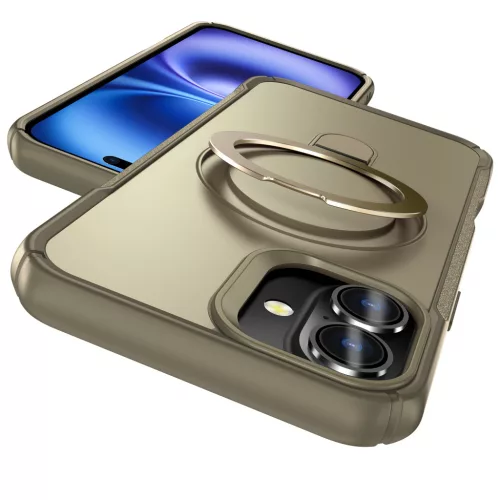 MagnoFold khaki MagSafe kompatibilis iPhone 16 védőtok kihajtható gyűrűvel