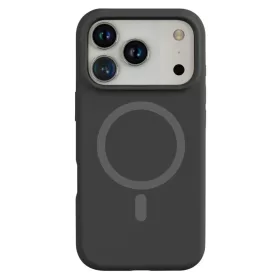 Fekete MagSafe kompatibilis iPhone 17 Pro Max szilikon tok