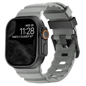   SteelActive Sport szürke Apple Watch szilikon szíj fekete csattal