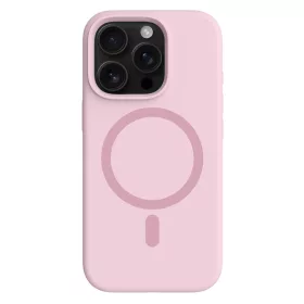 Rózsaszín MagSafe kompatibilis iPhone 16 Pro szilikon tok