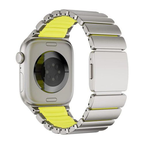 Magnetix titánszürke-zöld Apple Watch fémszíj (mágneses csattal)