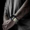 Magnetix titánszürke-zöld Apple Watch fémszíj (mágneses csattal)