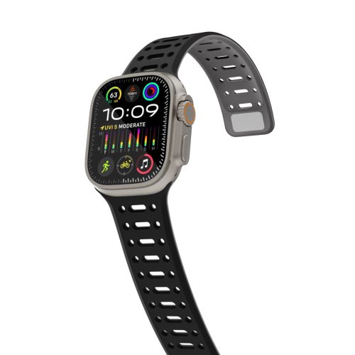 Apple Watch fekete/szürke mágneses szilikon szíj
