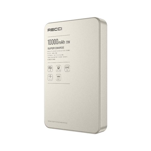 W36 10000mAh MagSafe kompatibilis PowerBank, titánszürke színű