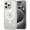 Csillogós MagSafe kompatibilis átlátszó iPhone 15 Pro Max védőtok