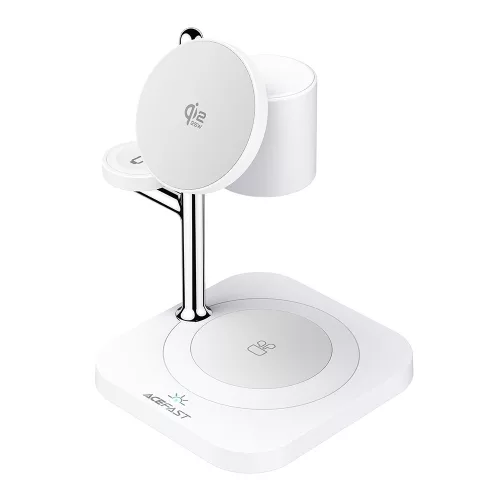 E39 Qi2.2 32,5W 4 az 1-ben vezeték nélküli töltőállomás állítható éjszakai fénnyel - iPhone, Airpods és Apple Watch készülékekhez