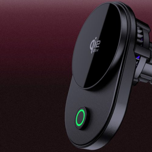 K6 Qi2.2 25W vezeték nélküli MagSafe kompatibilis autós gyorstöltő beépített hűtőventilátorral