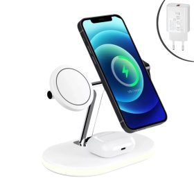   C300 15W 3 az 1-ben vezeték nélküli MagSafe kompatibilis töltőállomás (iPhone, Airpods és Apple Watch) - fehér