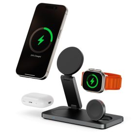   T8 22.5W MagSafe kompatibilis vezeték nélküli töltőállomás iPhone, Apple Watch és Airpods készülékekhez