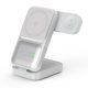 S1 MagTime töltőállomás iPhone, Apple Watch és Airpods készülékekhez, óra funkcióval, fehér