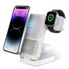 S1 MagTime töltőállomás iPhone, Apple Watch és Airpods készülékekhez, óra funkcióval, fehér