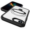 MagnoFold fekete/áttetsző MagSafe kompatibilis iPhone 16e védőtok kihajtható gyűrűvel