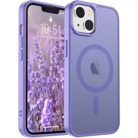 Frosted lila iPhone 14 Plus MagSafe tok