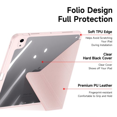 Magi Series fekete tok iPad Air 11" (2024/2025/2026) / iPad Air 4/5 10,9" készülékhez – Apple Pencil tartóval, Auto Sleep/Wake funkcióval