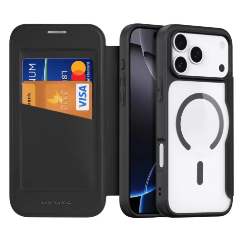 Fekete iPhone 17 Pro Max Folio MagSafe védőtok