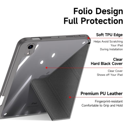 Magi Series fekete tok iPad mini 6/7 8,3" készülékhez – Apple Pencil tartóval, Auto Sleep/Wake funkcióval