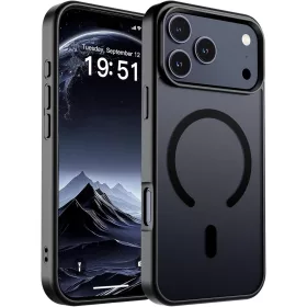 Frosted fekete iPhone 17 Pro Max MagSafe tok