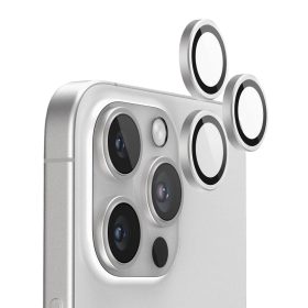   Ezüst titán kameravédő lencse applikátorral - iPhone 16 Pro / iPhone 16 Pro Max