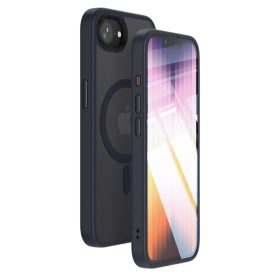 Frosted sötétkék iPhone 16e / 17e MagSafe tok