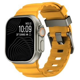   SteelActive Sport sárga Apple Watch szilikon szíj szürke csattal