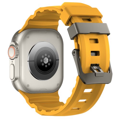 SteelActive Sport sárga Apple Watch szilikon szíj szürke csattal