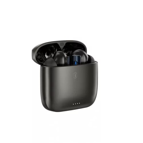 WiWU T35 Hybrid ANC Bluetooth fülhallgató, prémium fém töltőtokkal és 6 mikrofonos zajszűréssel - fekete