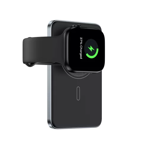 F20s mágneses PowerBank 5000 mAh – iPhone, Apple Watch és AirPods készülékekhez, szürke