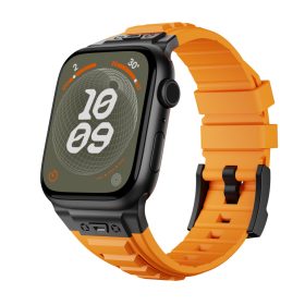   Apple Watch narancssárga explorer szíj fekete csatlakozóval 42/44/45/49 mm (Series 1-9, SE, Ultra) és 46 mm (Series 10/11)