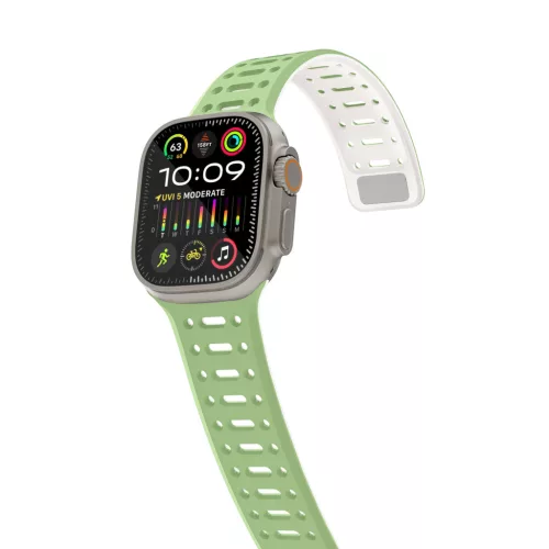Apple Watch zöld/csillagfény mágneses szilikon szíj