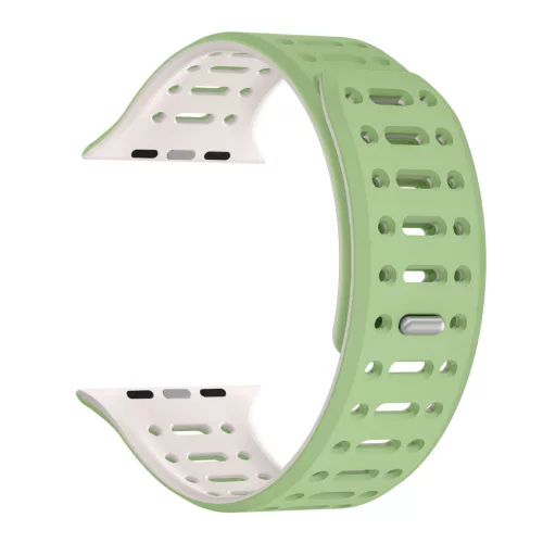 Apple Watch zöld/csillagfény mágneses szilikon szíj