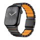 Magnetix fekete-narancssárga Apple Watch fémszíj (mágneses csattal)