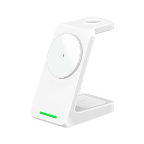   OJD-128 vezeték nélküli MagSafe töltő, 3 az 1-ben töltőállomás, asztali gyorstöltő, fehér