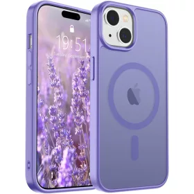 Frosted lila iPhone 15 MagSafe tok