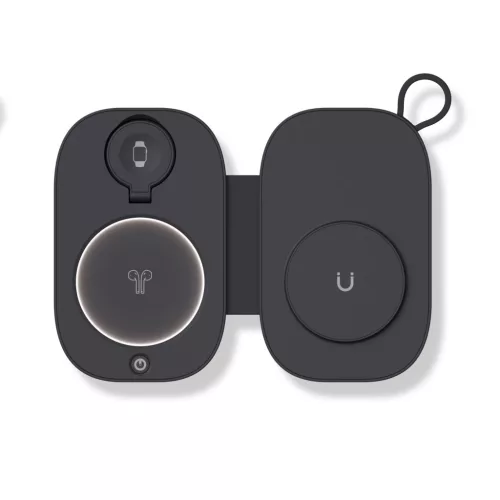 T5 töltőállomás iPhone, Apple Watch és Airpods készülékekhez LED világítással, fehér