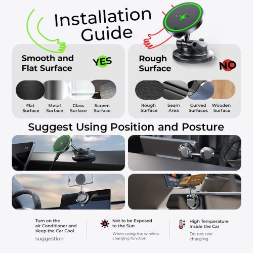 MagDrive Qi2.2 25W - MagSafe mágneses autós vezeték nélküli töltő