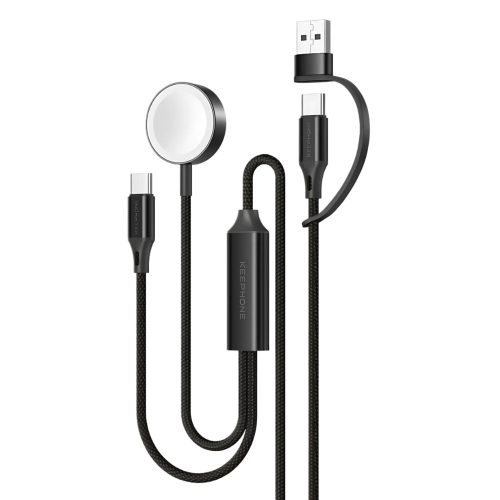 Davia 2 az 1-ben szőtt töltőkábel Apple Watch-hoz és USB-C csatlakozós készülékhez