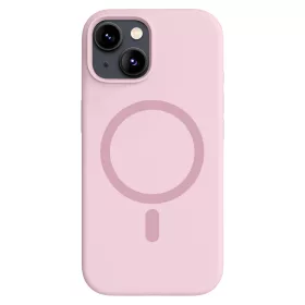 Rózsaszín MagSafe kompatibilis iPhone 13 szilikon tok