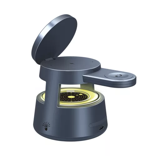 OJD-132 15W MagSafe kompatibilis vezeték nélküli töltőállomás iPhone, Apple Watch és Airpods készülékekhez, LED világítással