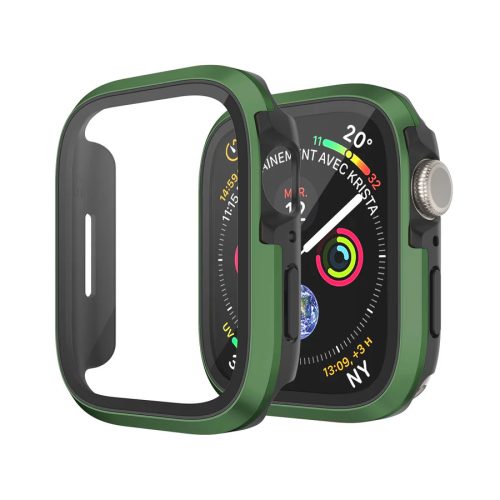 Zöld alumínium Apple Watch védőtok edzett üveggel