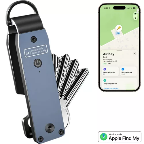 Air Key okos kulcstartó – Kék, beépített Apple Find My lokátorral