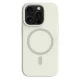 Antik fehér MagSafe kompatibilis iPhone 16 Pro Max szilikon tok
