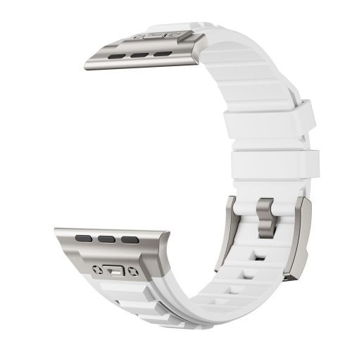 Apple Watch fehér explorer szíj titánszürke csatlakozóval 42/44/45/49 mm (Series 1-9, SE, Ultra) és 46 mm (Series 10/11)